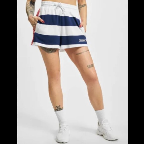 adidas Mid Waist Striped Shorts - Picture 5 of 14